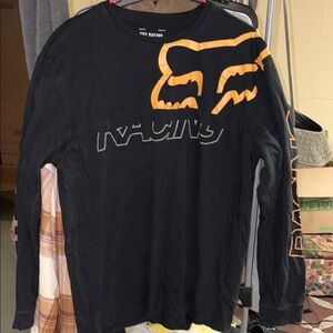 Fox Racing Black and Orange Graphic Long Sleeve